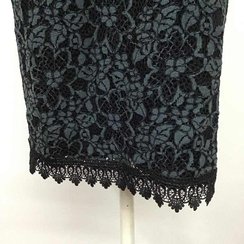 ザラ ZARA ワンピース ロングスカート 8741 025 031 ノースリーブ ミディ丈 レース ドレス XS レース柄 黒 / ブラック / X 緑 / グリーン / レディース USED 古着 中古 10109499