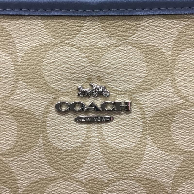 コーチ COACH トートバッグ トートバッグ F58292 シグネチャー ロゴ、文字 ベージュ / ベージュ / X 水色 / ライトブルー / レディース USED 古着 中古 10106903