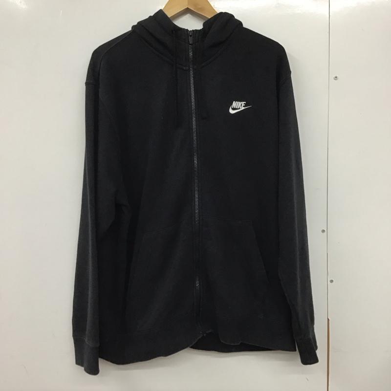 ナイキ NIKE パーカー 長袖 bv2649-010 パーカー ジップアップパーカー スポーツウェア XL ロゴ、文字 黒 / ブラック / メンズ USED 古着 中古 10132361