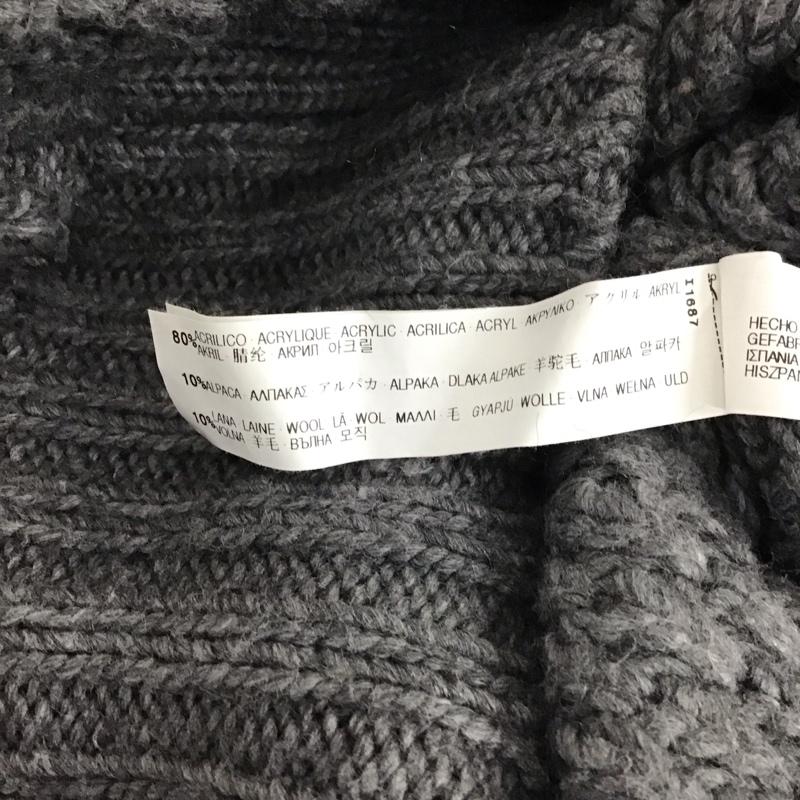 ザラニット ZARA KNIT ワンピース ひざ丈スカート ニットワンピース 半袖 タートルネック M 無地 灰 / グレー / レディース USED 古着 中古 10119627