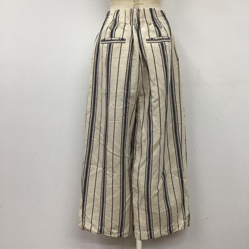 アイテムズ アーバンリサーチ ITEMS URBAN RESEARCH パンツ サルエルパンツ IT15-24A007 リネンストライプパンツ FREE ストライプ アイボリー / アイボリー / X 紺 / ネイビー / レディース USED 古着 中古 10112149