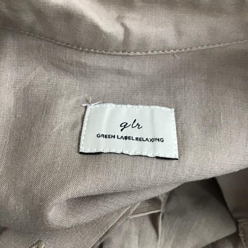 グリーンレーベルリラクシング green label relaxing シャツ、ブラウス 七分袖 3611-104-1941 ピンタック バンドカラー 無地 ベージュ / ベージュ / レディース USED 古着 中古 10109664