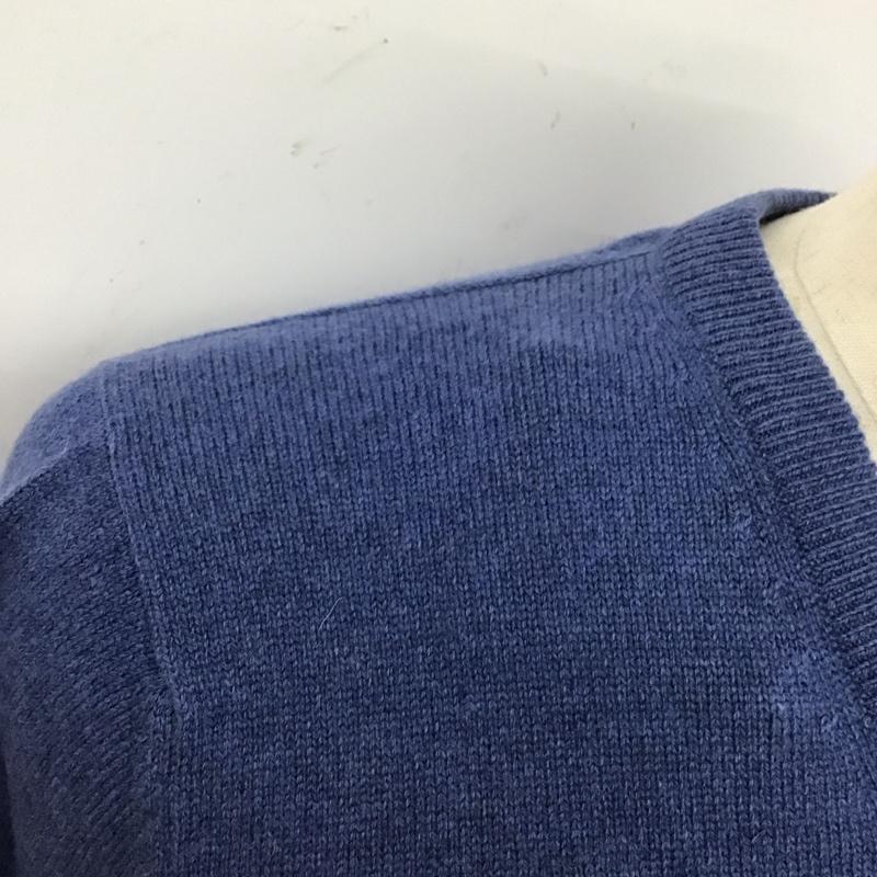 ブルックスブラザーズ BROOKS BROTHERS ニット、セーター 長袖 長袖ニットカットソー ニット セーター Vネックニット M 無地 青 / ブルー / メンズ USED 古着 中古 10112565