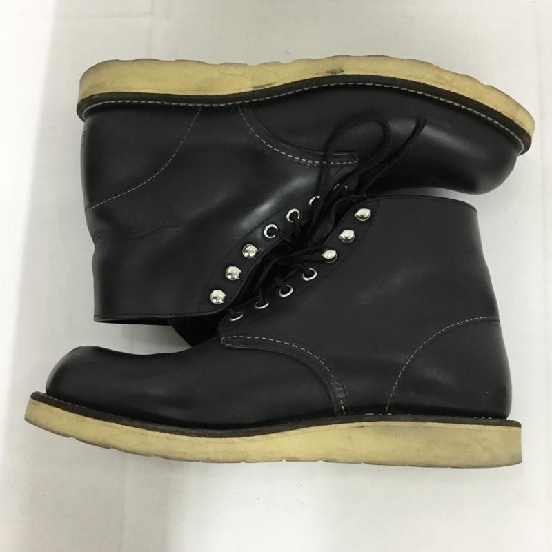 レッドウィング RED WING ブーツ 一般 8165 6inch CLASSIC PLAIN TOE 7.5D 25.5cm US:7.5 無地 黒 / ブラック / メンズ USED 古着 中古 10129091