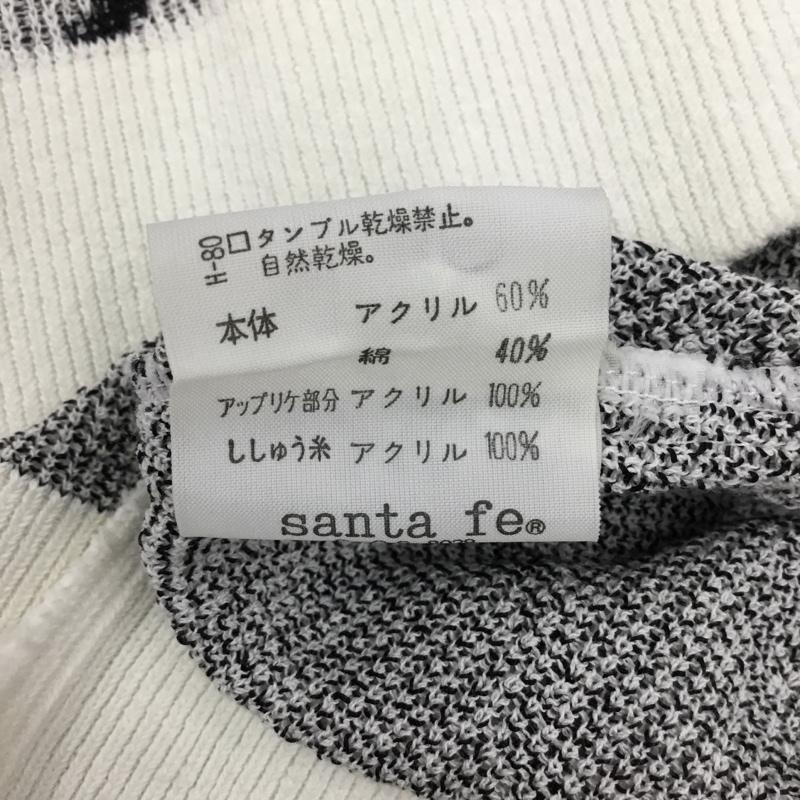 サンタフェ SANTAFE ニット、セーター 半袖 半袖ニットカットソー クルーネックカットソー 半袖セーター 5 ロゴ、文字 白 / ホワイト / X 黒 / ブラック / メンズ USED 古着 中古 10106498