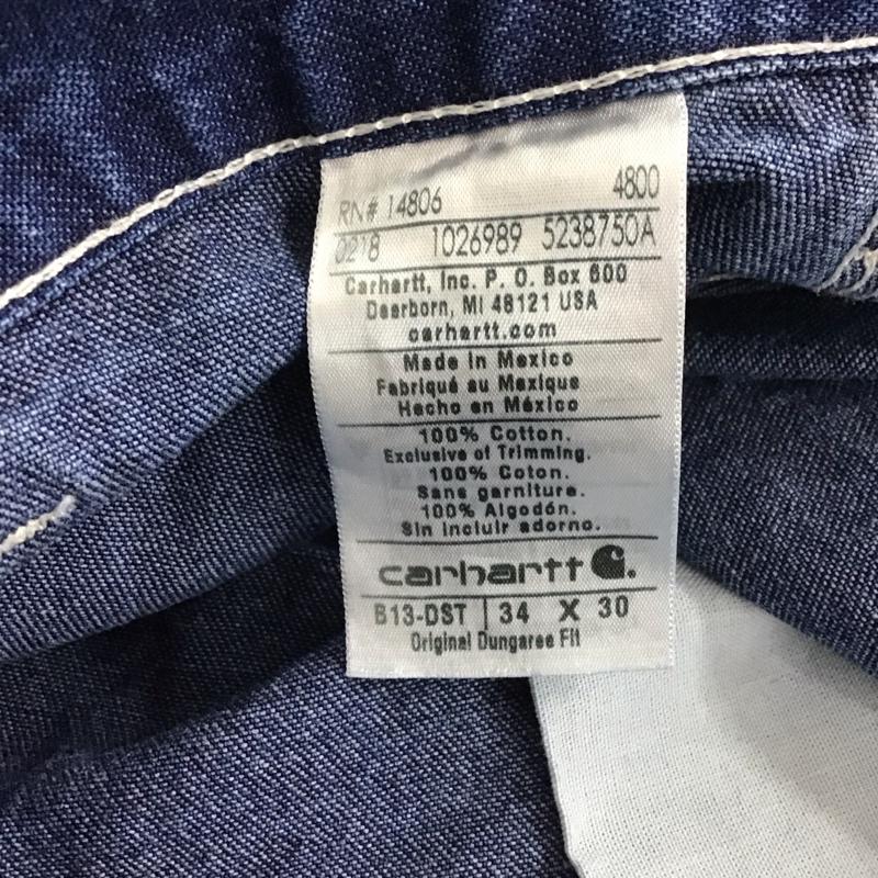 カーハート Carhartt パンツ デニム、ジーンズ デニムパンツ ワイドパンツ カジュアルパンツ 34インチ 無地 インディゴ / インディゴ / メンズ USED 古着 中古 10151123