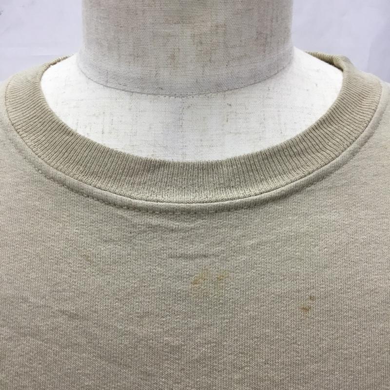 チャンピオン Champion トレーナー 長袖 長袖スウェット 長袖トレーナー リブカットソー 長袖カットソー 刺繍トレーナー L ロゴ、文字 ベージュ / ベージュ / メンズ USED 古着 中古 10106410
