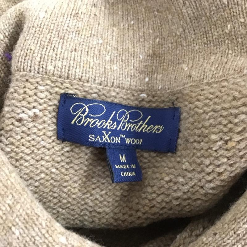 ブルックスブラザーズ BROOKS BROTHERS ニット、セーター 長袖 ショールカラー ウール M 無地 ベージュ / ベージュ / メンズ USED 古着 中古 10111249