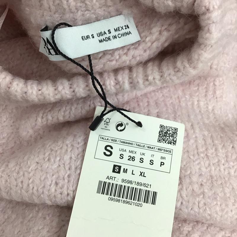 ザラ ZARA ニット、セーター 長袖 長袖ニットカットソー クルーネックカットソー セーター S 無地 桃 / ピンク /  レディース USED 古着 中古 10112112
