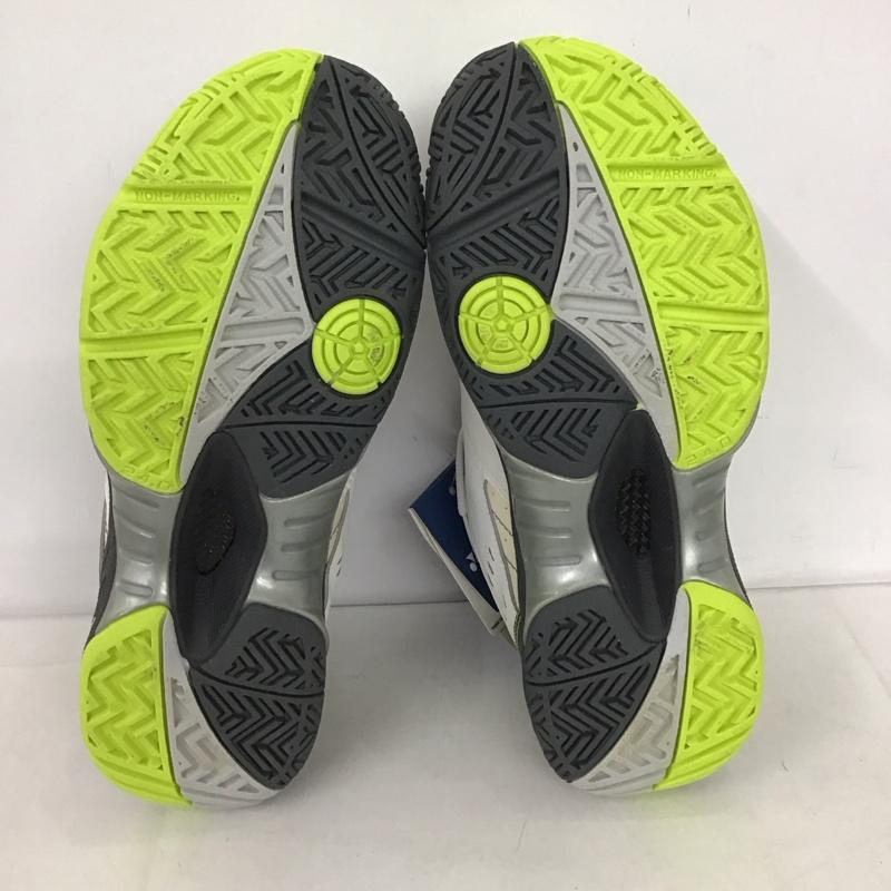 ヨネックス YONEX スニーカー スニーカー テニスシューズ パワークッション SHT-205D 24cm 箱有 24.0cm ロゴ、文字 白 / ホワイト / X 黒 / ブラック / X 黄 / イエロー / レディース USED 古着 中古 10135354