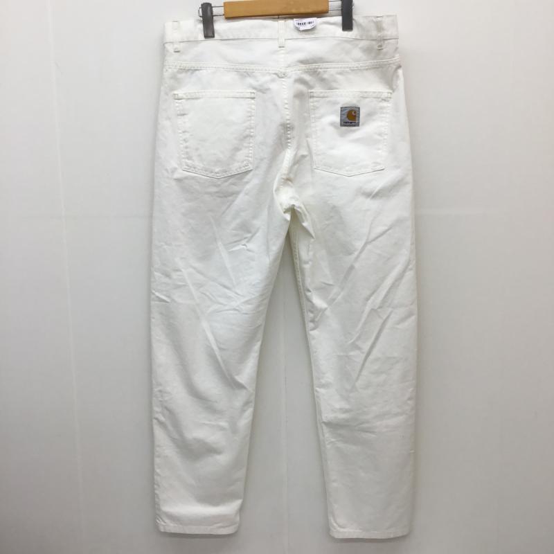 カーハート Carhartt パンツ デニム、ジーンズ 34インチ ワンポイント 白 / ホワイト /  メンズ USED 古着 中古 10124456
