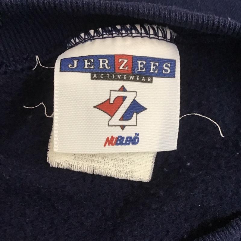 ジャージーズ JERZEES トレーナー 長袖 裏起毛 スウェット 刺繍 M ロゴ、文字 紺 / ネイビー / レディース USED 古着 中古 10108138