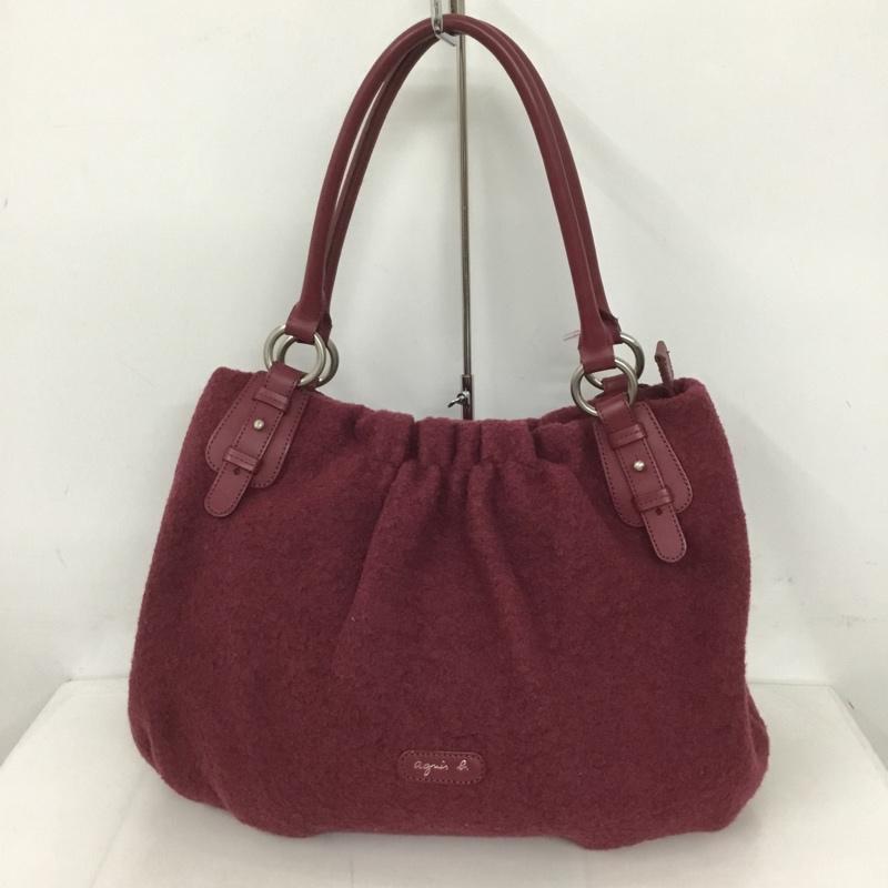 アニエス・ベー agnes b. トートバッグ トートバッグ SNR-11 ウール混 ロゴ、文字 紫 / パープル / レディース USED 古着 中古 10126995