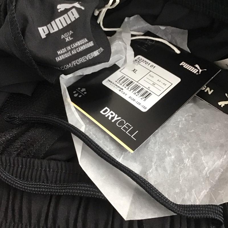 プーマ PUMA パンツ ワークパンツ、ペインターパンツ 523701 01 テーパードパンツ ランニングウェア ロングパンツ スポーツウェア XL ロゴ、文字 黒 / ブラック / メンズ USED 古着 中古 10138939