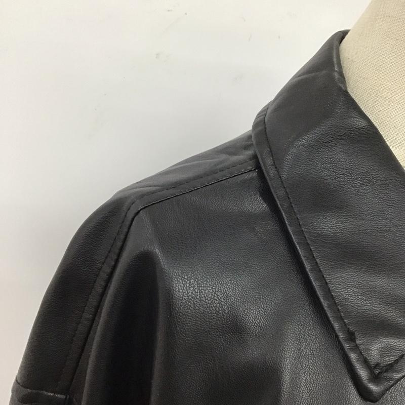ザラ ZARA シャツ、ブラウス 長袖 フェイクレザーシャツ カジュアルシャツ カラーシャツ ジャケット M 無地 黒 / ブラック / レディース USED 古着 中古 10110222