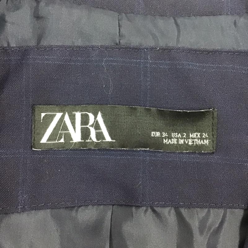 ザラ ZARA ジャケット、上着 ジャケット、ブレザー 2753 121 401 ノーカラー 34 チェック 紺 / ネイビー / レディース USED 古着 中古 10115875