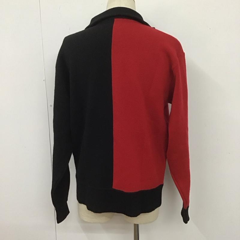 ポロバイラルフローレン Polo by RALPH LAUREN ニット、セーター 長袖 90s 1992年 Alpline L 無地 黒 / ブラック / X 赤 / レッド / メンズ USED 古着 中古 10106249