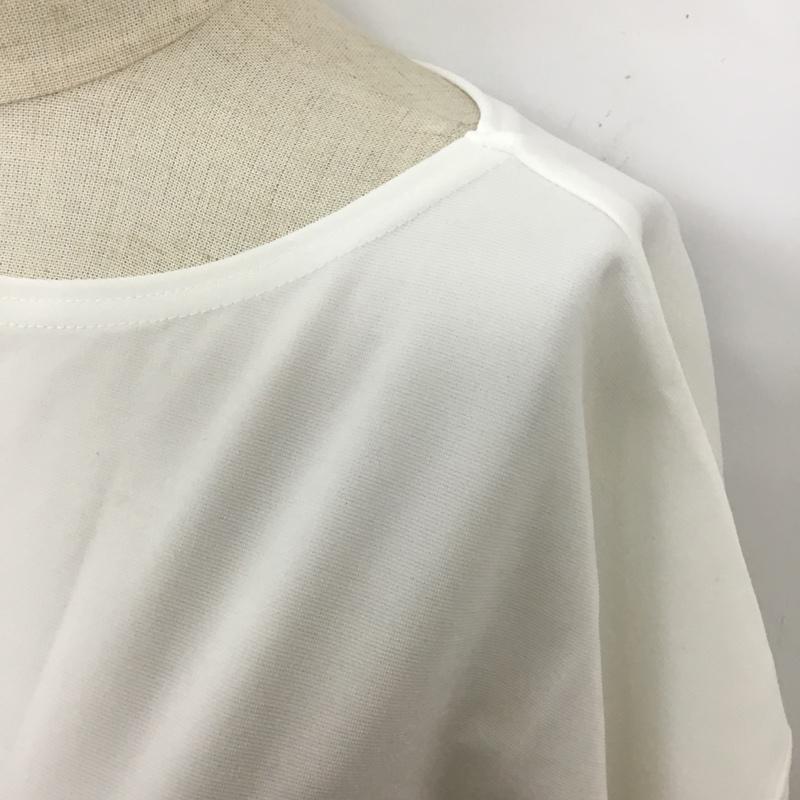 ローフ loaf カットソー 半袖 595006-440T スナップスリットロングTシャツ 半袖カットソー 変型 ロングカットソー 無地 白 / ホワイト / レディース USED 古着 中古 10110027