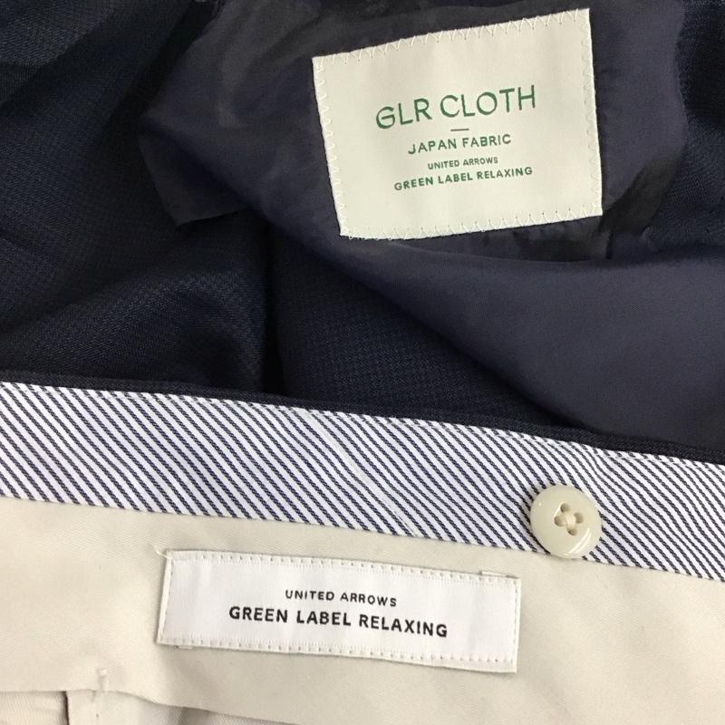 グリーンレーベルリラクシング green label relaxing セットアップ セットアップ セットアップ 長袖ジャケット スラックスパンツ 2点セット 44 チェック 紺 / ネイビー / メンズ USED 古着 中古 10130678