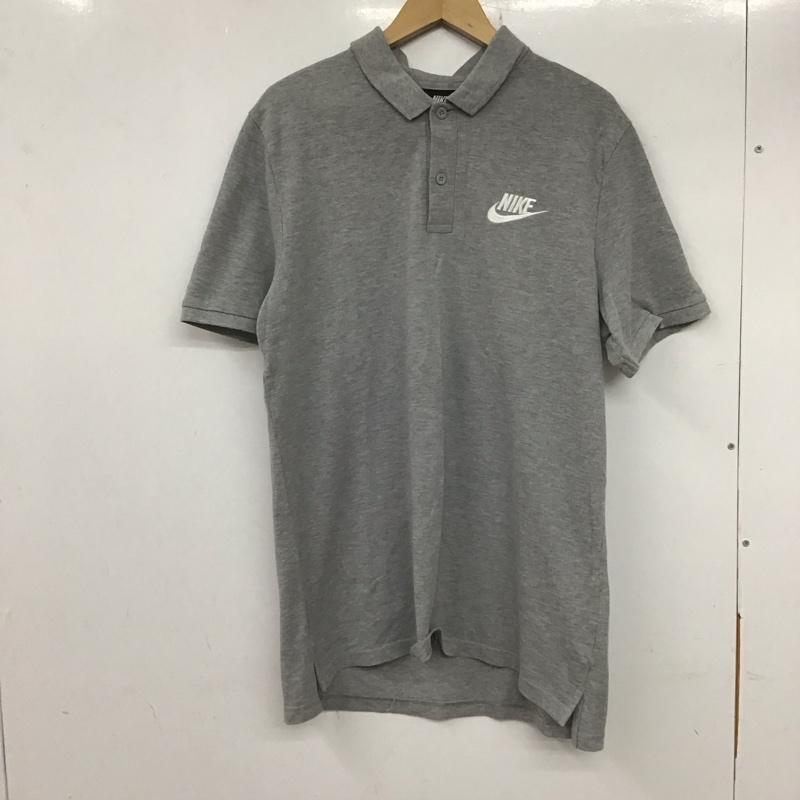 ナイキ NIKE ポロシャツ 半袖 CN8764-063 ロゴ L ロゴ、文字 灰 / グレー / メンズ USED 古着 中古 10133272