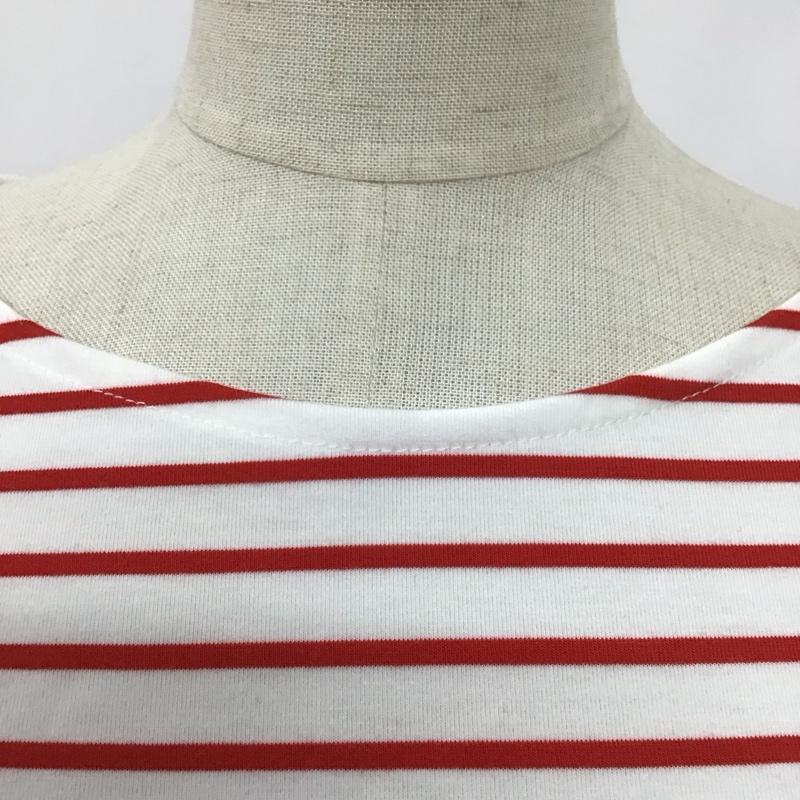 サニーレーベルアーバンリサーチ Sonny Label URBAN RESEARCH Tシャツ 長袖 LA76-21J005 先染めボーダードルマンプルオーバー FREE ボーダー柄 白 / ホワイト / X 赤 / レッド / レディース USED 古着 中古 10106648