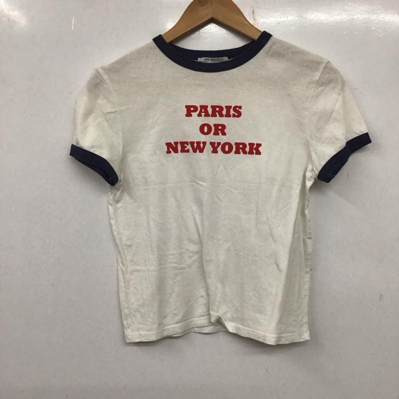 ザラ ZARA Tシャツ 半袖 M ロゴ、文字 X プリント 白 / ホワイト / レディース USED 古着 中古 10138164