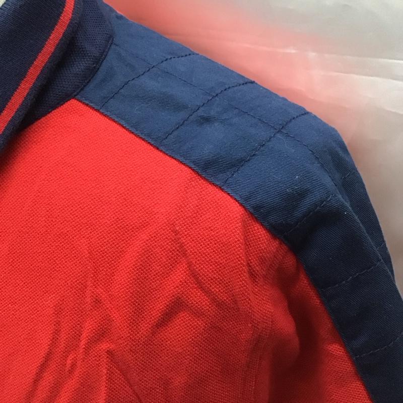 トミーヒルフィガー TOMMY HILFIGER ポロシャツ 半袖 半袖ポロシャツ 半袖カットソー カラーシャツ M ロゴ、文字 赤 / レッド / X 紺 / ネイビー /  メンズ USED 古着 中古 10111025