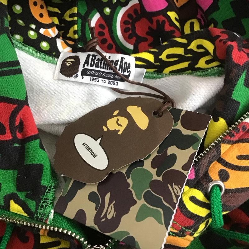 アベイシングエイプ A BATHING APE パーカー 長袖 ジップアップパーカー 長袖パーカー フード付きパーカー プリントスウェット XL プリント マルチカラー / マルチカラー / メンズ USED 古着 中古 10107395