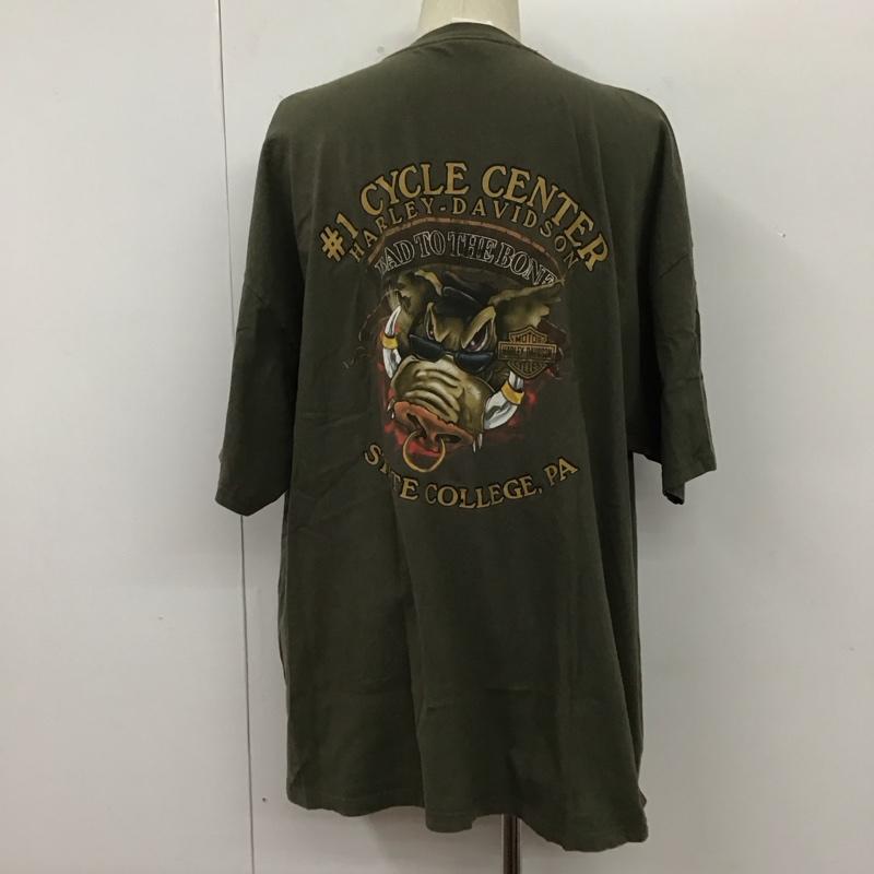 ハーレーダビッドソン Harley-Davidson Tシャツ 半袖 半袖カットソー プリントTシャツ クルーネックカットソー プリント カーキ / カーキ /  メンズ USED 古着 中古 10109833