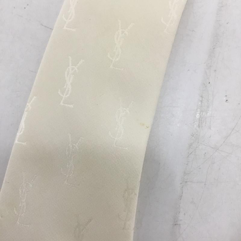 イヴサンローラン Yves Saint Laurent ネクタイ ネクタイ シルク D-TK8075 総柄 アイボリー / アイボリー / メンズ USED 古着 中古 10138636