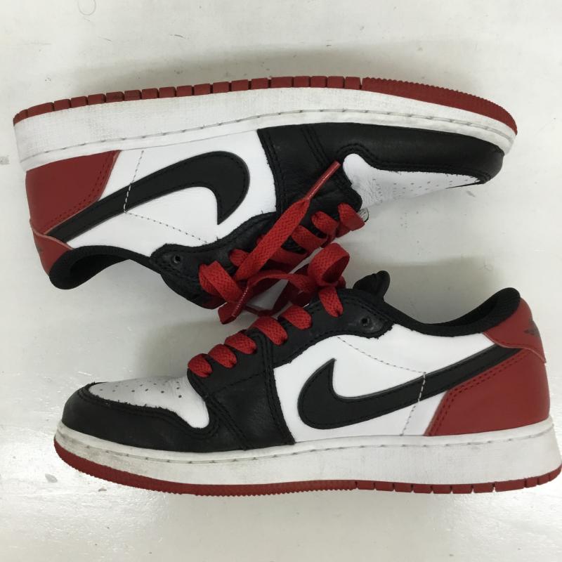ナイキ NIKE スニーカー スニーカー CZ0858-106 Nike GS Air Jordan 1 Retro Low OG Black Toe 23.0cm ロゴ、文字 白 / ホワイト / X 黒 / ブラック / X 赤 / レッド / レディース USED 古着 中古 10130254