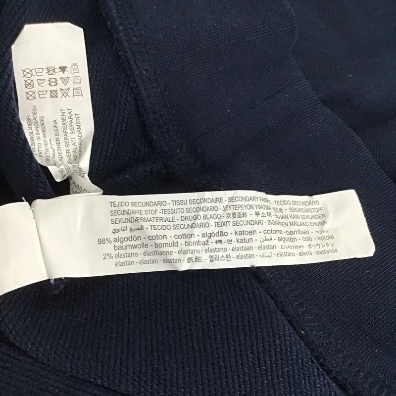 ザラ ZARA ポロシャツ 長袖 長袖ポロシャツ スウェット 長袖カットソー M 無地 紺 / ネイビー / メンズ USED 古着 中古 10136718