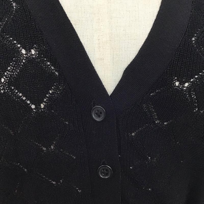 ザラ ZARA カーディガン 半袖 Vネック 五分袖 M 黒 / ブラック / レディース USED 古着 中古 10109658