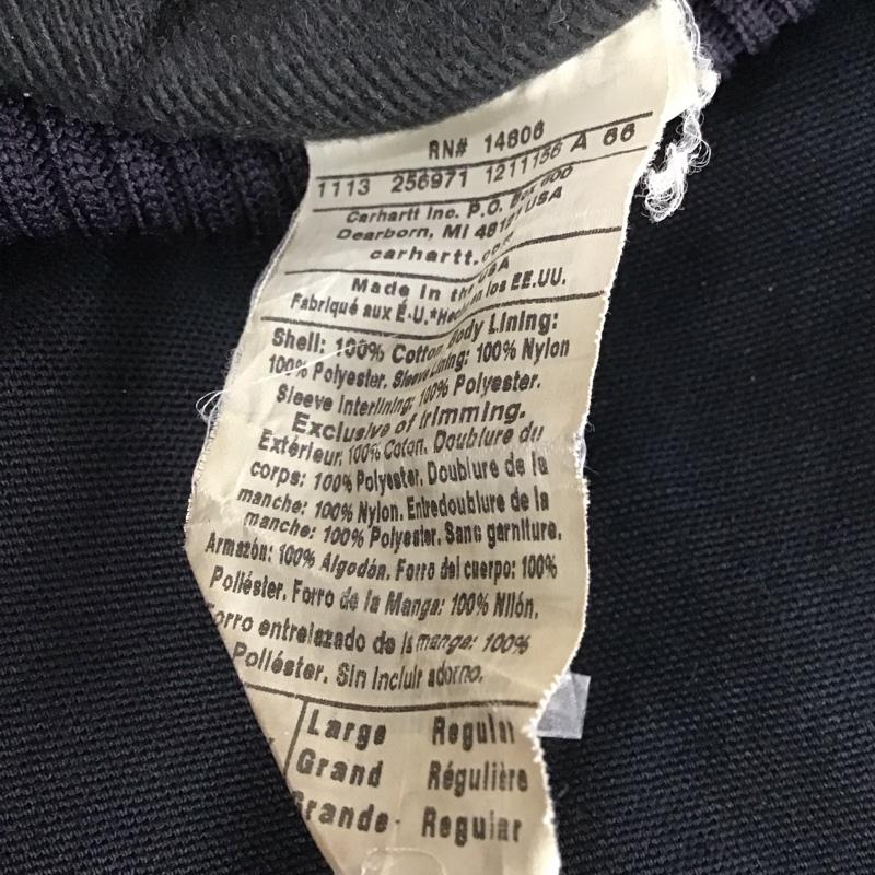 カーハート Carhartt ジャケット、上着 ジャケット、ブレザー ジップアップジャケット パーカージャケット アウター L ロゴ、文字 黒 / ブラック / メンズ USED 古着 中古 10136793