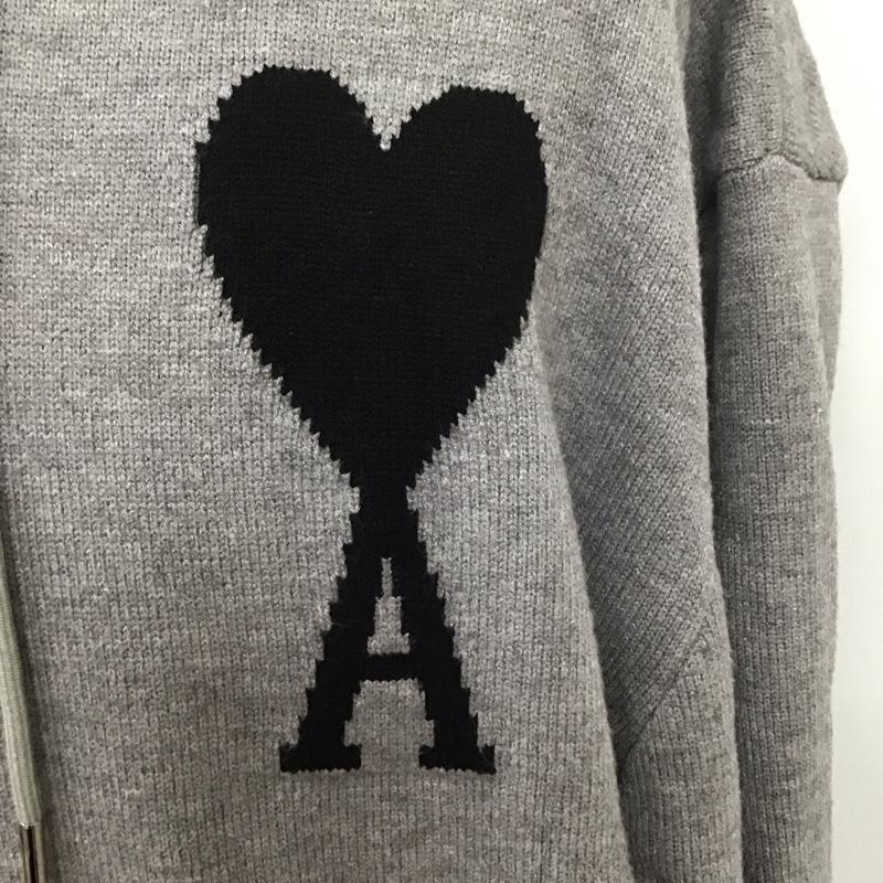 アミ ami ニット、セーター 長袖 XL 無地 灰 / グレー / メンズ USED 古着 中古 10108167