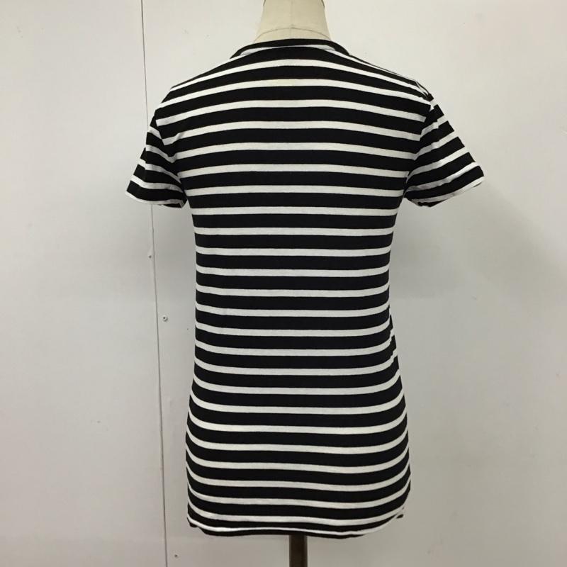 ポロラルフローレン POLO RALPH LAUREN Tシャツ 半袖 クルーネック ボーダー XS ワンポイント 白 / ホワイト / X 黒 / ブラック / レディース USED 古着 中古 10114076
