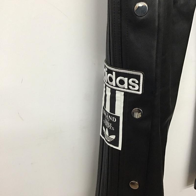 アディダス adidas パンツ ワークパンツ、ペインターパンツ 1l8012 アディブレイク ワイドパンツ XS ロゴ、文字 黒 / ブラック / レディース USED 古着 中古 10136760