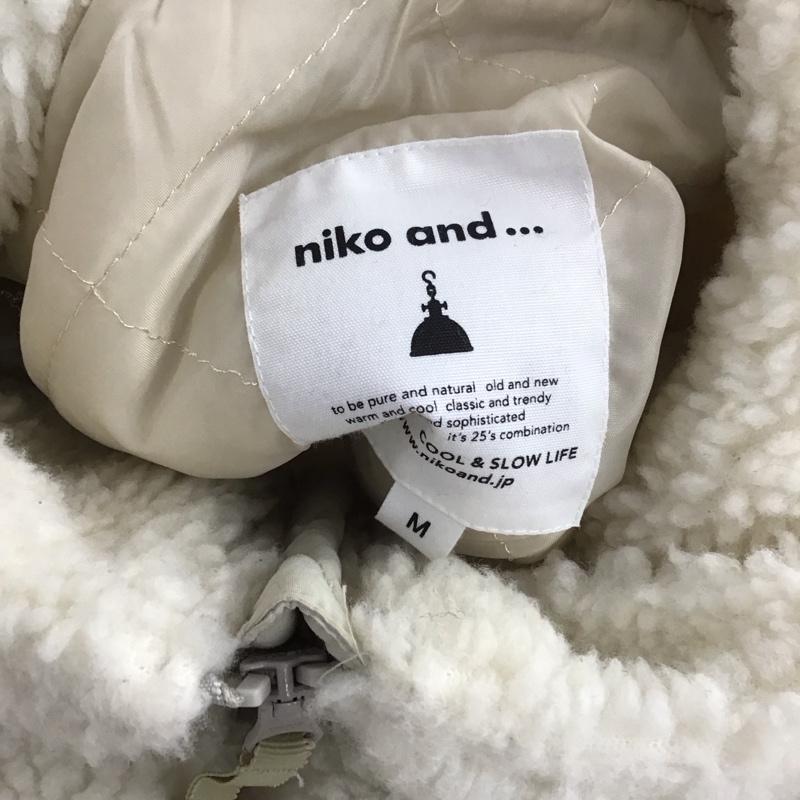 ニコアンド niko and... ジャケット、上着 ジャンパー、ブルゾン ジップアップジャケット ジャンパー ボアジャケット カジュアルジャケット アウター M ロゴ、文字 白 / ホワイト / X 灰 / グレー / レディース USED 古着 中古 10123908