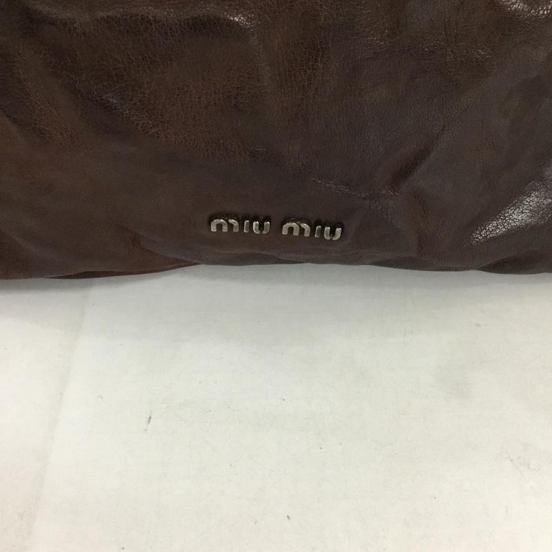 ミュウミュウ miu miu ショルダーバッグ ショルダーバッグ レザー コサージュ ロゴ、文字 茶 / ブラウン / レディース USED 古着 中古 10129109