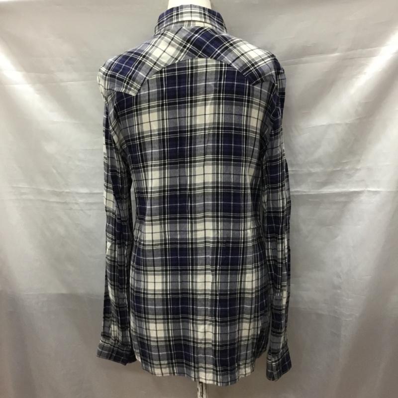 ディーゼル DIESEL シャツ、ブラウス 長袖 ワークシャツ S チェック 白 / ホワイト / X 黒 / ブラック / X 紺 / ネイビー / レディース USED 古着 中古 10118492