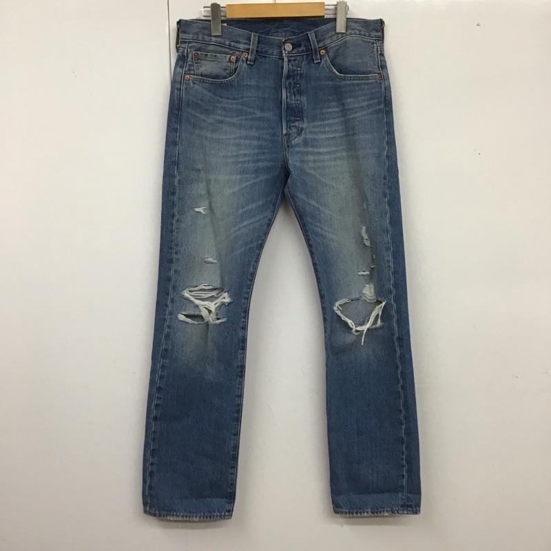 リーバイストラウスアンドコー Levi Strauss & co. パンツ デニム、ジーンズ デニムパンツ ストレートパンツ スリムパンツ ダメージパンツ 32インチ ダメージ加工 インディゴ / インディゴ /  メンズ USED 古着 中古 10123971