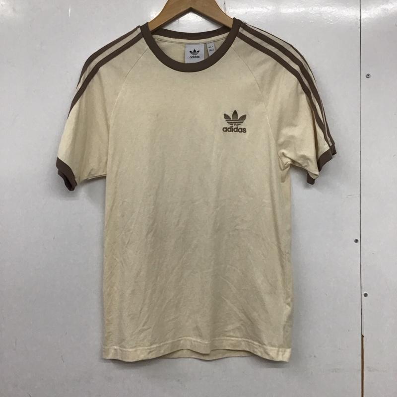 アディダス adidas Tシャツ 半袖 jn7020 ショートスリーブ 半袖カットソー スポーツウェア M ロゴ、文字 ベージュ / ベージュ / メンズ USED 古着 中古 10133713