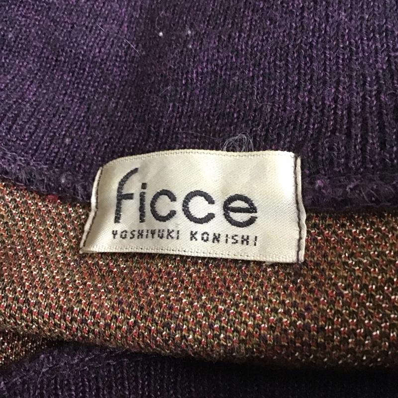 フィッチェ FICCE ニット、セーター 長袖 ICC918 yoshiyuki konishi 総柄 紫 / パープル / メンズ USED 古着 中古 10111837