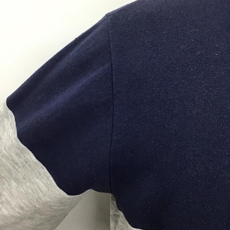古着 USED トレーナー 長袖 スウェット 襟付き 裏起毛 L ロゴ、文字 灰 / グレー / X 紺 / ネイビー /  メンズ USED 古着 中古 10119828