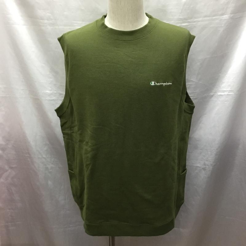 チャンピオン Champion ベスト ベスト C3-U007 スウェットベスト タグ付き XL ロゴ、文字 カーキ / カーキ / メンズ USED 古着 中古 10121021