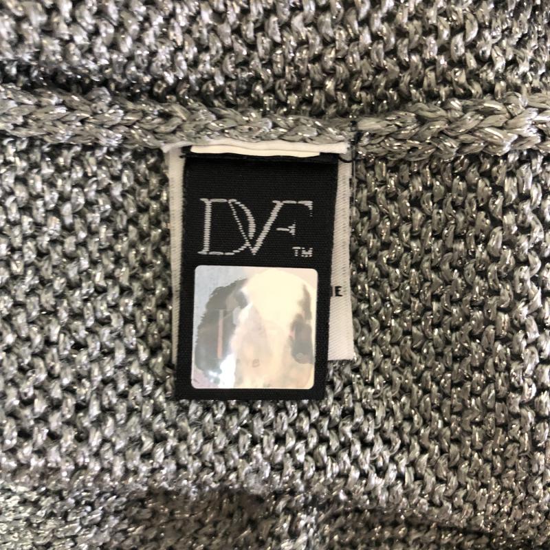 ダイアンフォンファステンバーグ DIANE von FURSTENBERG ニット、セーター 半袖 S 無地 灰 / グレー / X 銀 / シルバー / レディース USED 古着 中古 10003437
