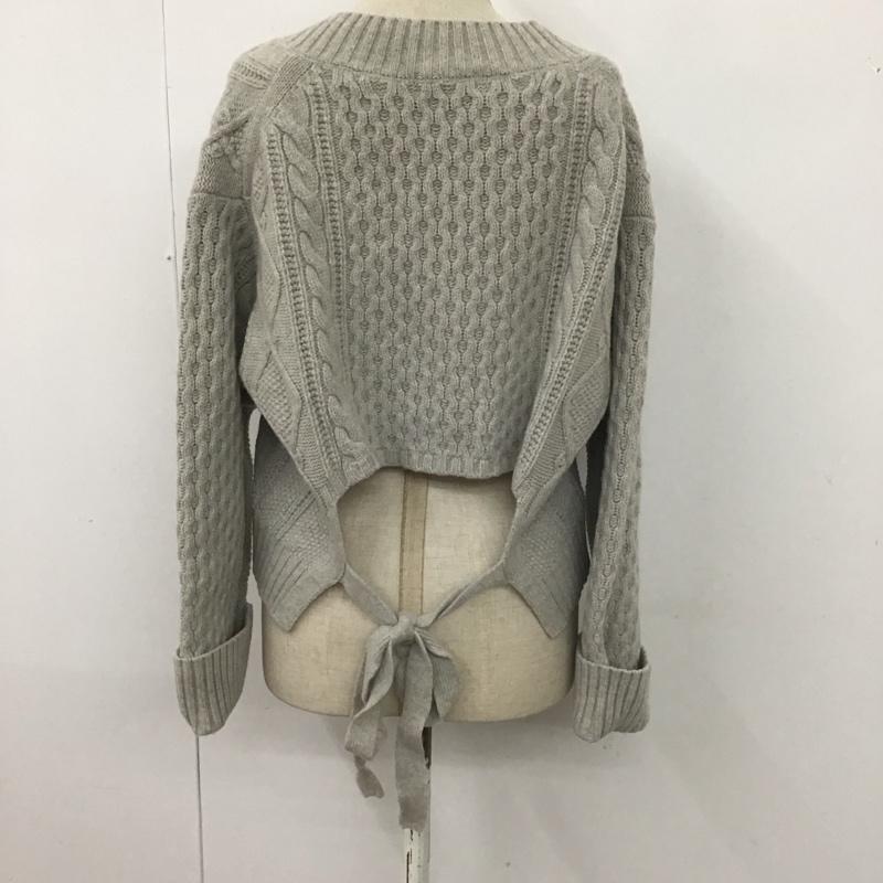 ローリーズファーム LOWRYS FARM ニット、セーター 長袖 LF619085AD バックリボン FREE  灰 / グレー /  レディース USED 古着 中古 10112940