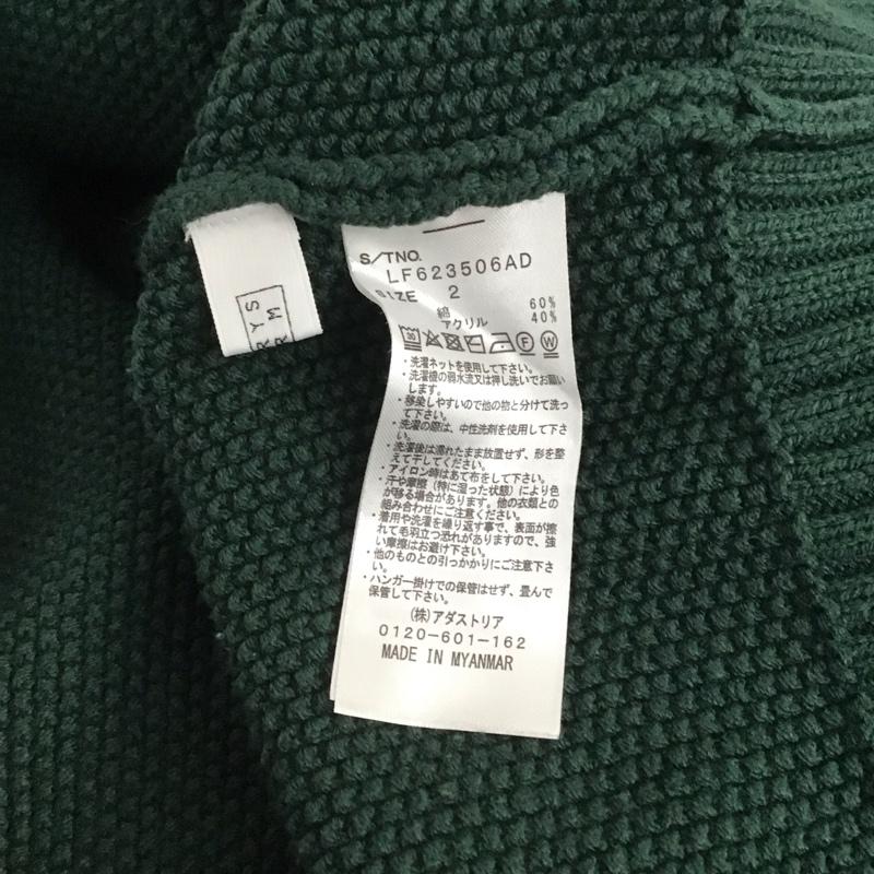 ローリーズファーム LOWRYS FARM ニット、セーター 長袖 LF623506AD 2WAYハイショクステッチプルオーバー FREE 無地 緑 / グリーン / レディース USED 古着 中古 10146912