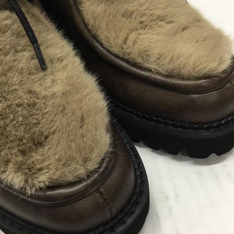 マウジー MOUSSY ブーツ ショートブーツ 010EAK52-5990 FAUX FUR TYROLEAN SHOES ファー 箱有 S 無地 茶 / ブラウン / レディース USED 古着 中古 10108218