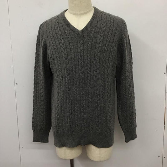 ブルックスブラザーズ BROOKS BROTHERS ニット、セーター 長袖 長袖ニットカットソー ニット セーター Vネックニット M 総柄 灰 / グレー /  メンズ USED 古着 中古 10112555